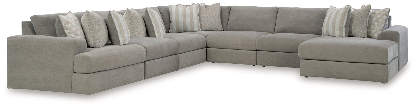 The Furniture Outlets - Ashley Furniture - Avaliyah Sectional - RAF 7-Piece Sectional with Chaise / Ash - 58103S10
