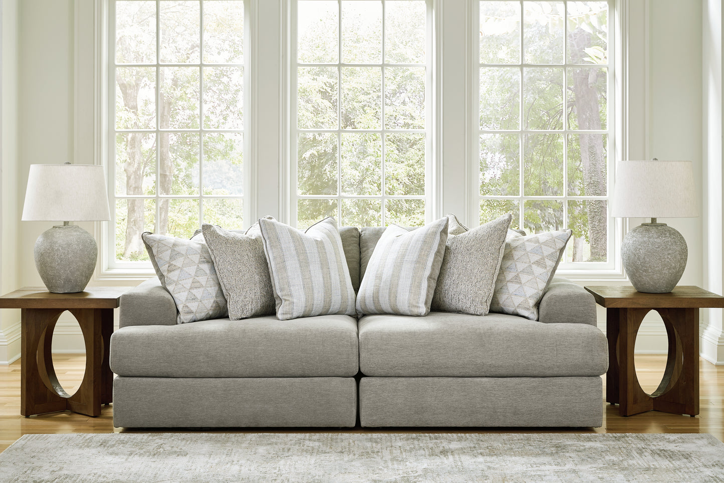 The Furniture Outlets - Ashley Furniture - Avaliyah Sectional - RAF 2-Piece Sectional Loveseat / Ash - 58103S1