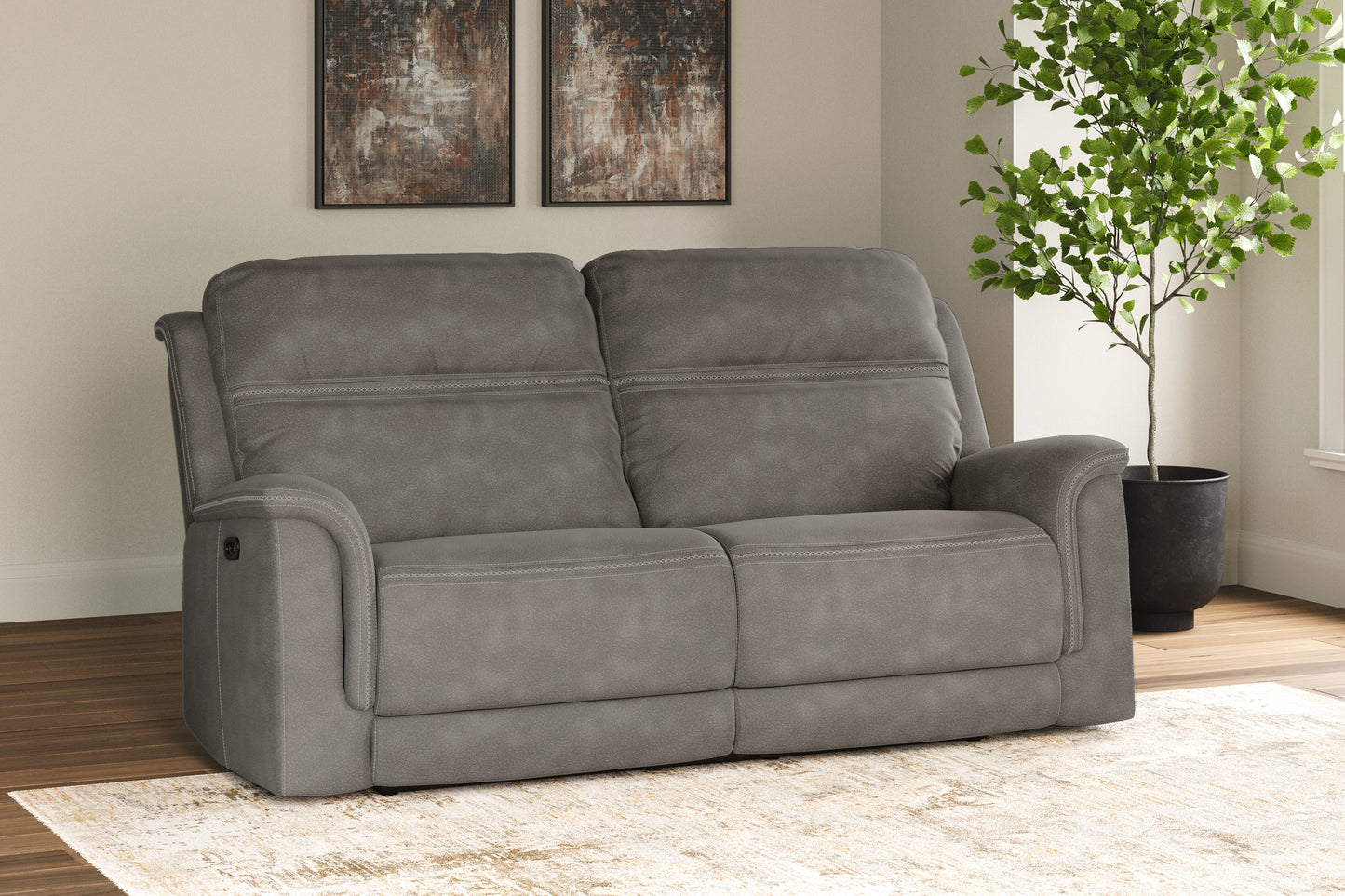 The Furniture Outlets - Ashley Furniture - Next-Gen DuraPella Living Room - 2 Seat PWR REC Sofa ADJ HDREST / Slate - 5930147