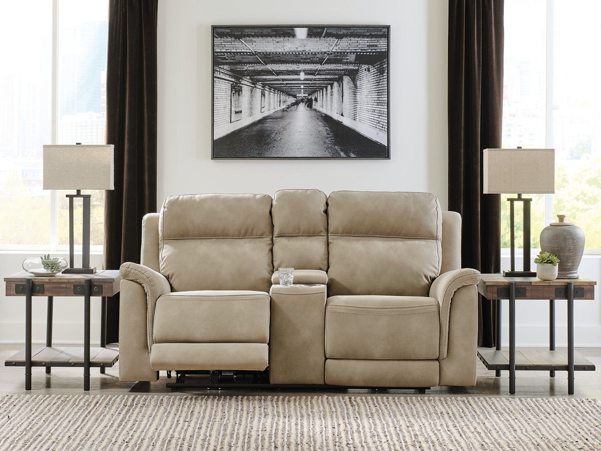 The Furniture Outlets - Ashley Furniture - Next-Gen DuraPella Living Room - PWR REC Loveseat/CON/ADJ HDRST / Sand - 5930218