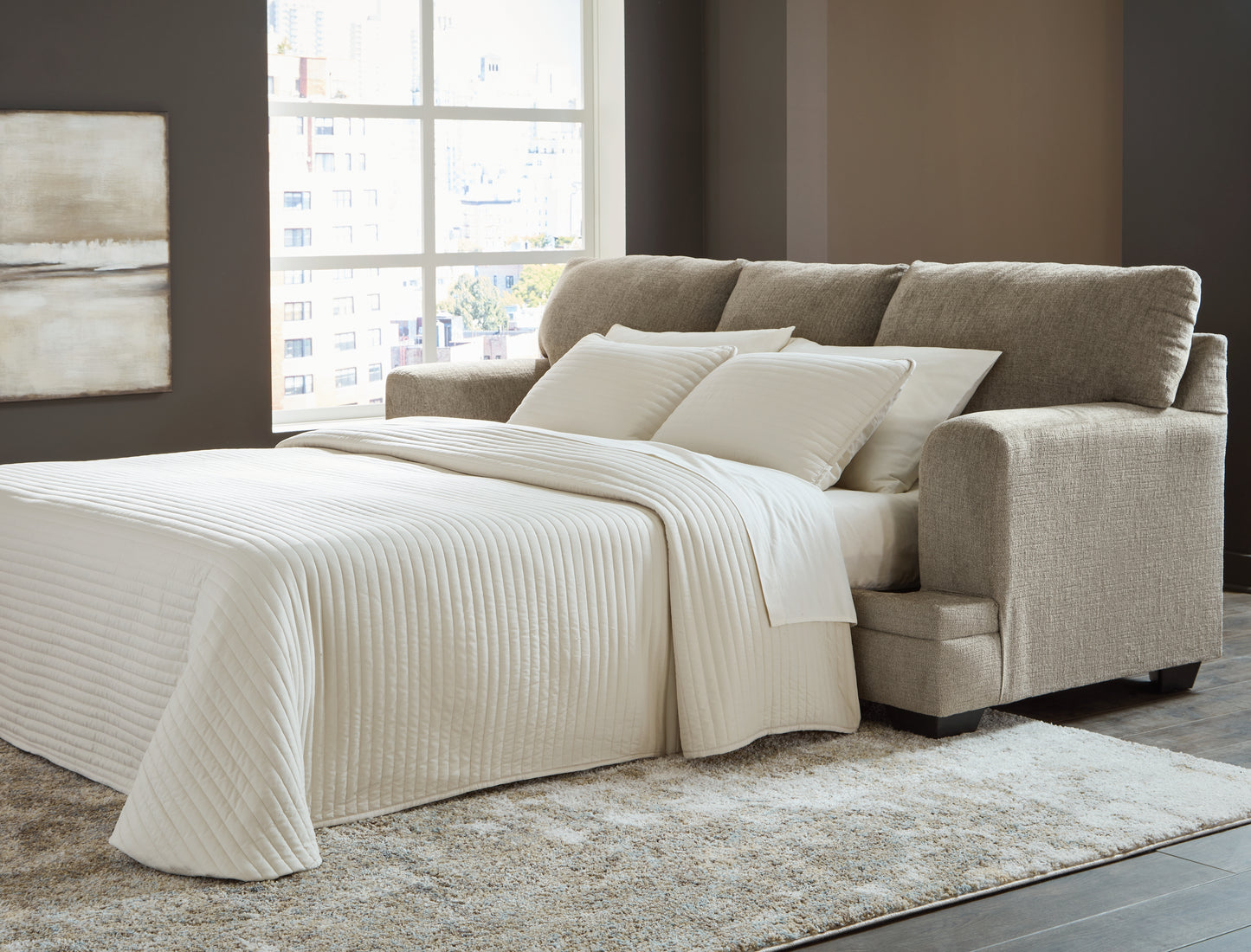 The Furniture Outlets - Ashley Furniture - Stonemeade Living Room - Queen Sofa Sleeper / Taupe - 5950439