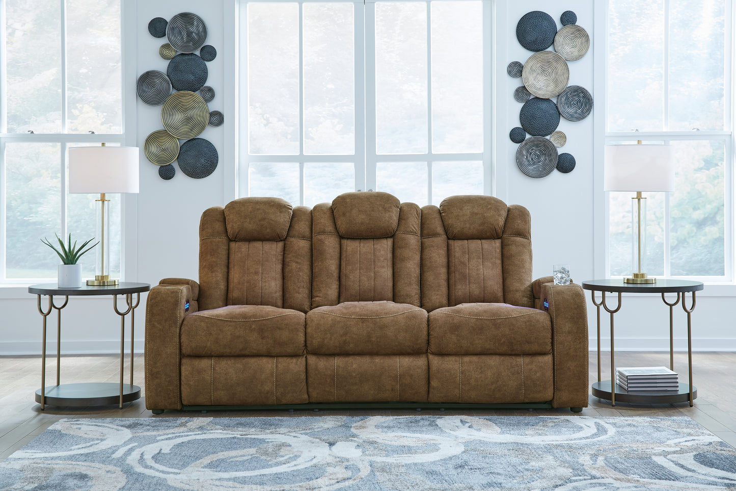 The Furniture Outlets - Ashley Furniture - Wolfridge Living Room - PWR REC Sofa with ADJ Headrest / Brindle - 6070315