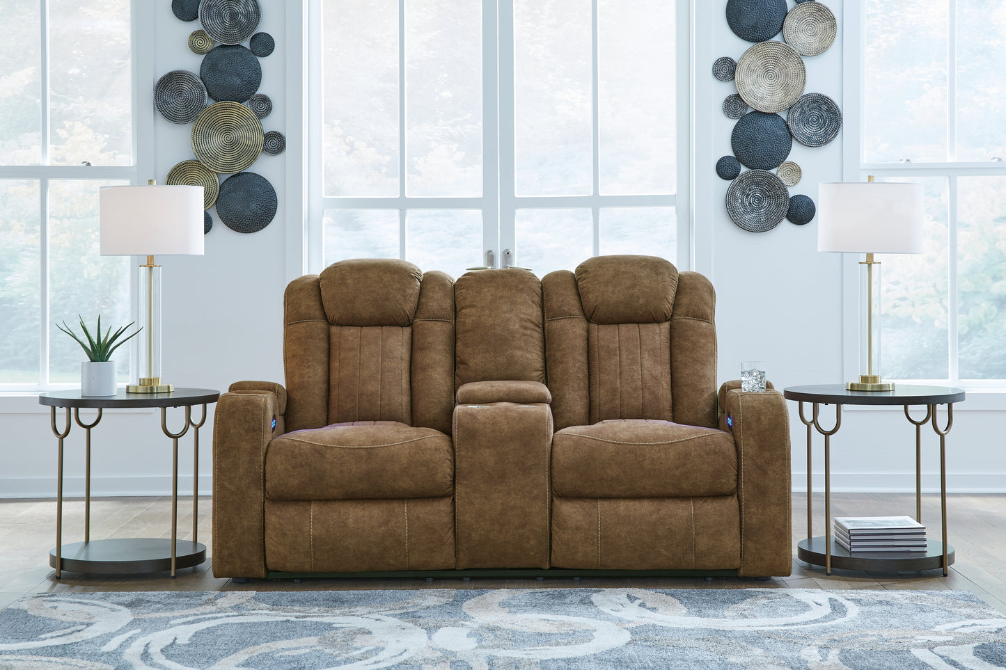 The Furniture Outlets - Ashley Furniture - Wolfridge Living Room - PWR REC Loveseat/CON/ADJ HDRST / Brindle - 6070318