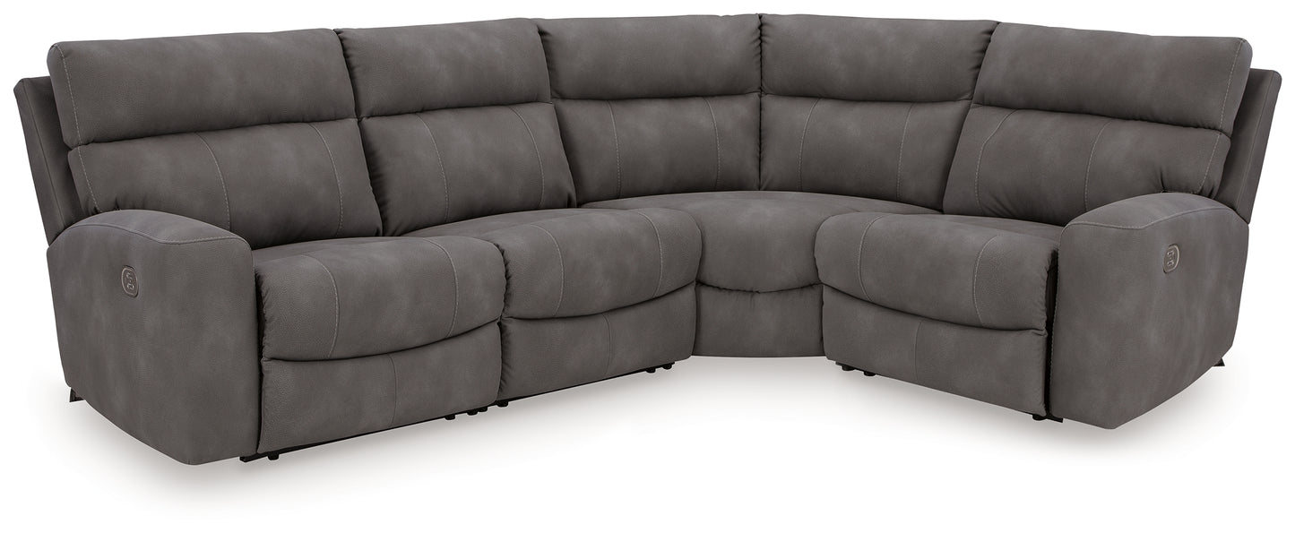 The Furniture Outlets - Ashley Furniture - Next-Gen DuraPella Sectional - 4-Piece Power Reclining Sectional / Slate - 61003S4