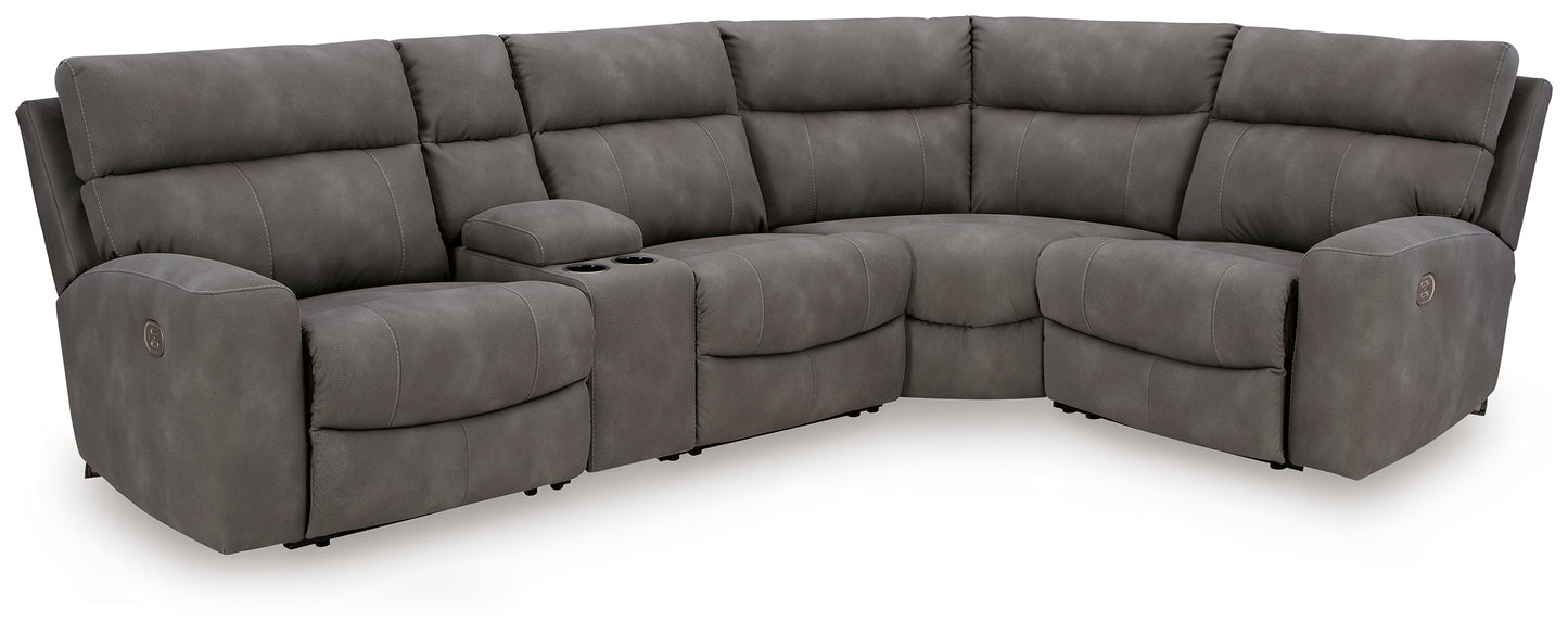 The Furniture Outlets - Ashley Furniture - Next-Gen DuraPella Sectional - 5-Piece Power Reclining Sectional / Slate - 61003S5