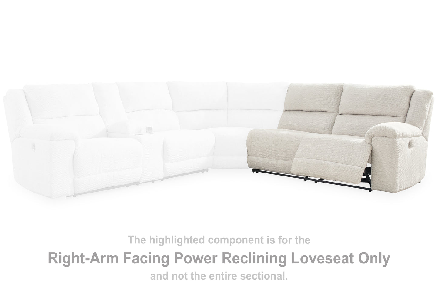 The Furniture Outlets - Ashley Furniture - Keensburg Sectional - RAF Reclining Power Loveseat / Linen - 6180775