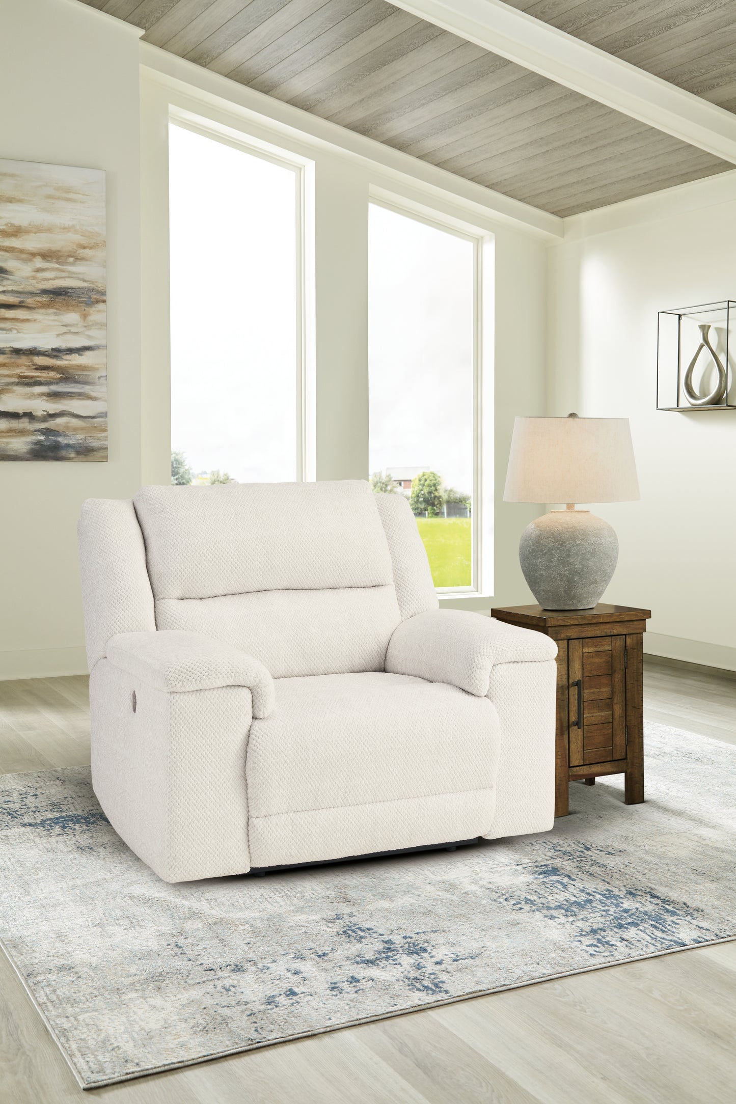 The Furniture Outlets - Ashley Furniture - Keensburg Living Room - Wide Seat Power Recliner / Linen - 6180782