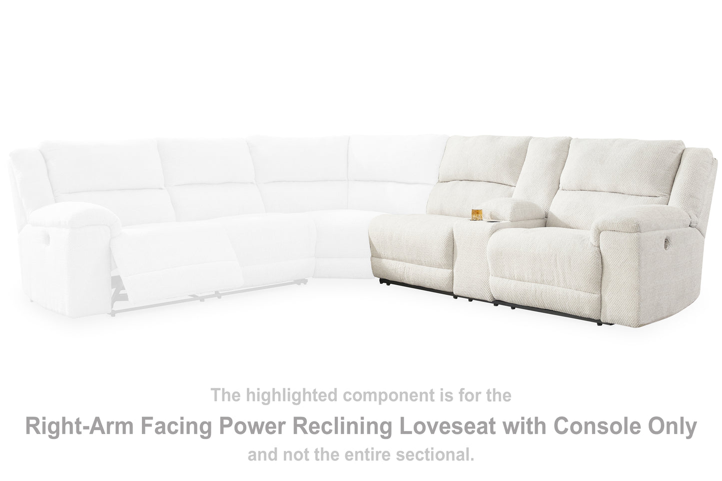 The Furniture Outlets - Ashley Furniture - Keensburg Sectional - RAF DBL REC PWR CON Loveseat / Linen - 6180790