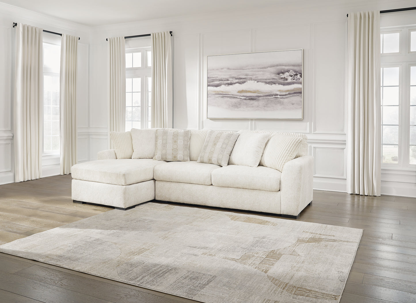 The Furniture Outlets - Ashley Furniture - Chessington Sectional - RAF 2-Piece Sectional with Chaise / Ivory - 61904S1