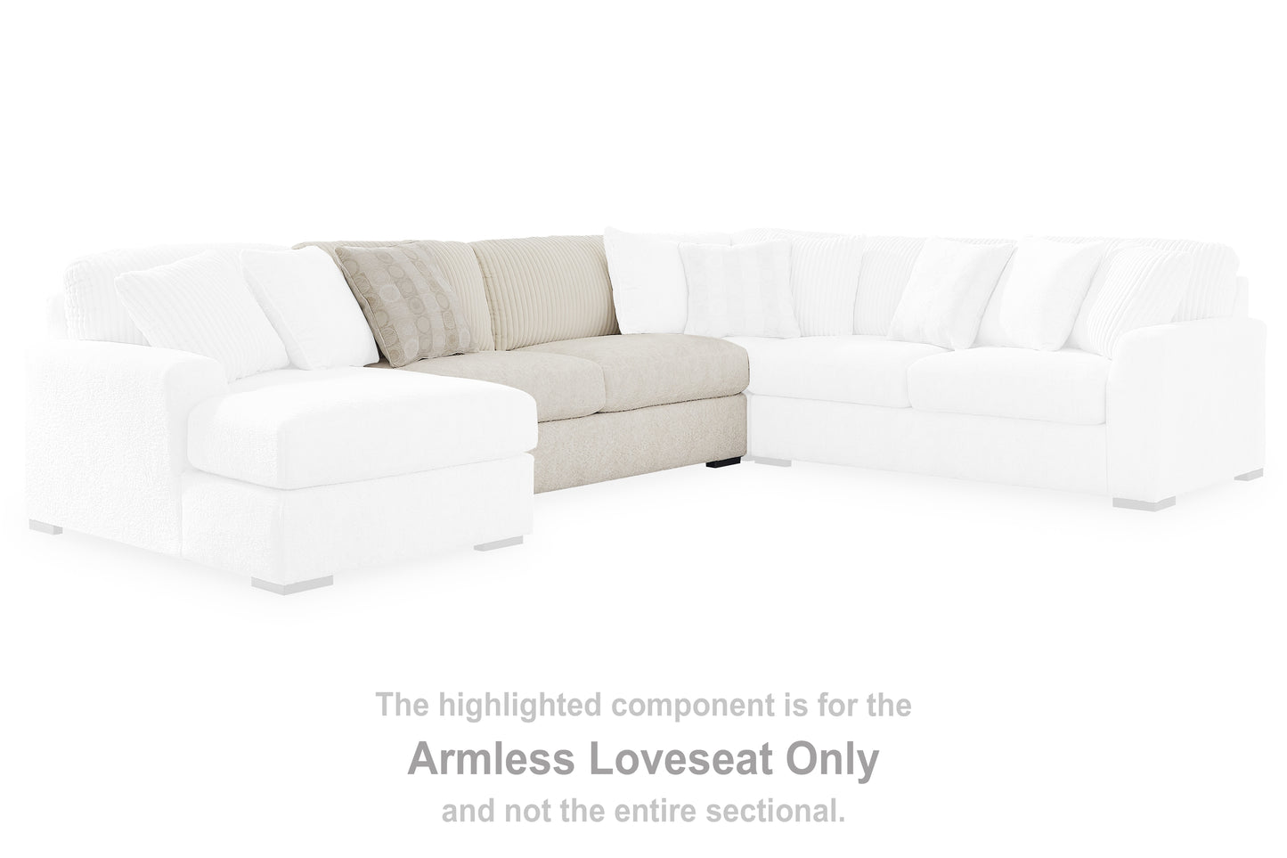 The Furniture Outlets - Ashley Furniture - Chessington Sectional - Armless Loveseat / Ivory - 6190434