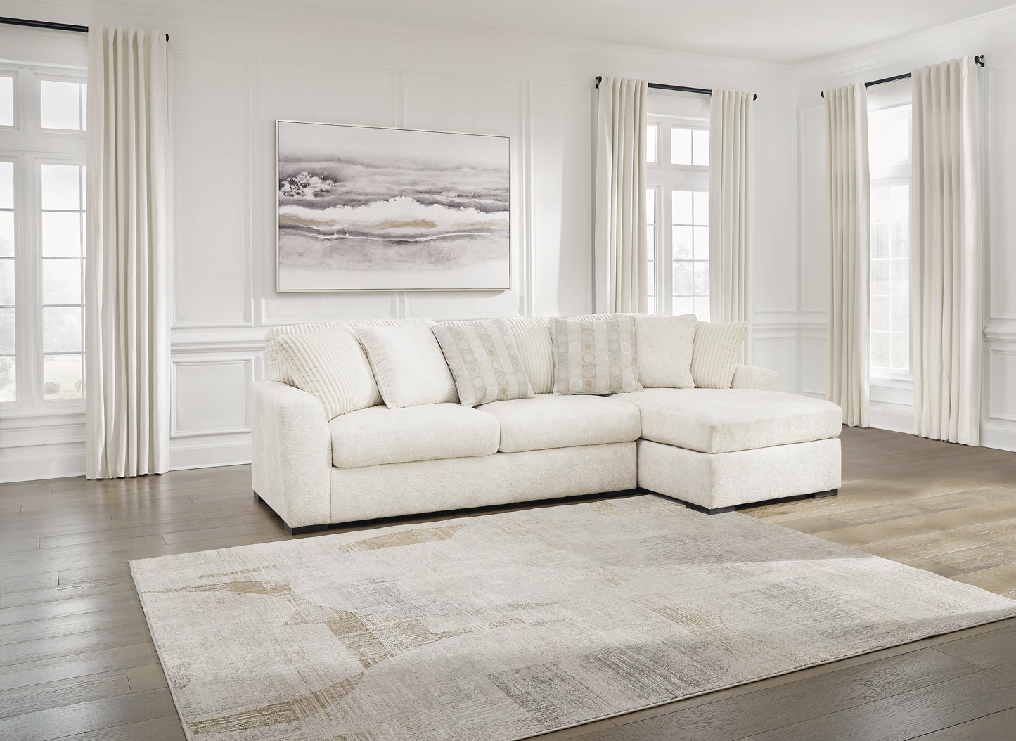 The Furniture Outlets - Ashley Furniture - Chessington Sectional - LAF 2-Piece Sectional with Chaise / Ivory - 61904S2