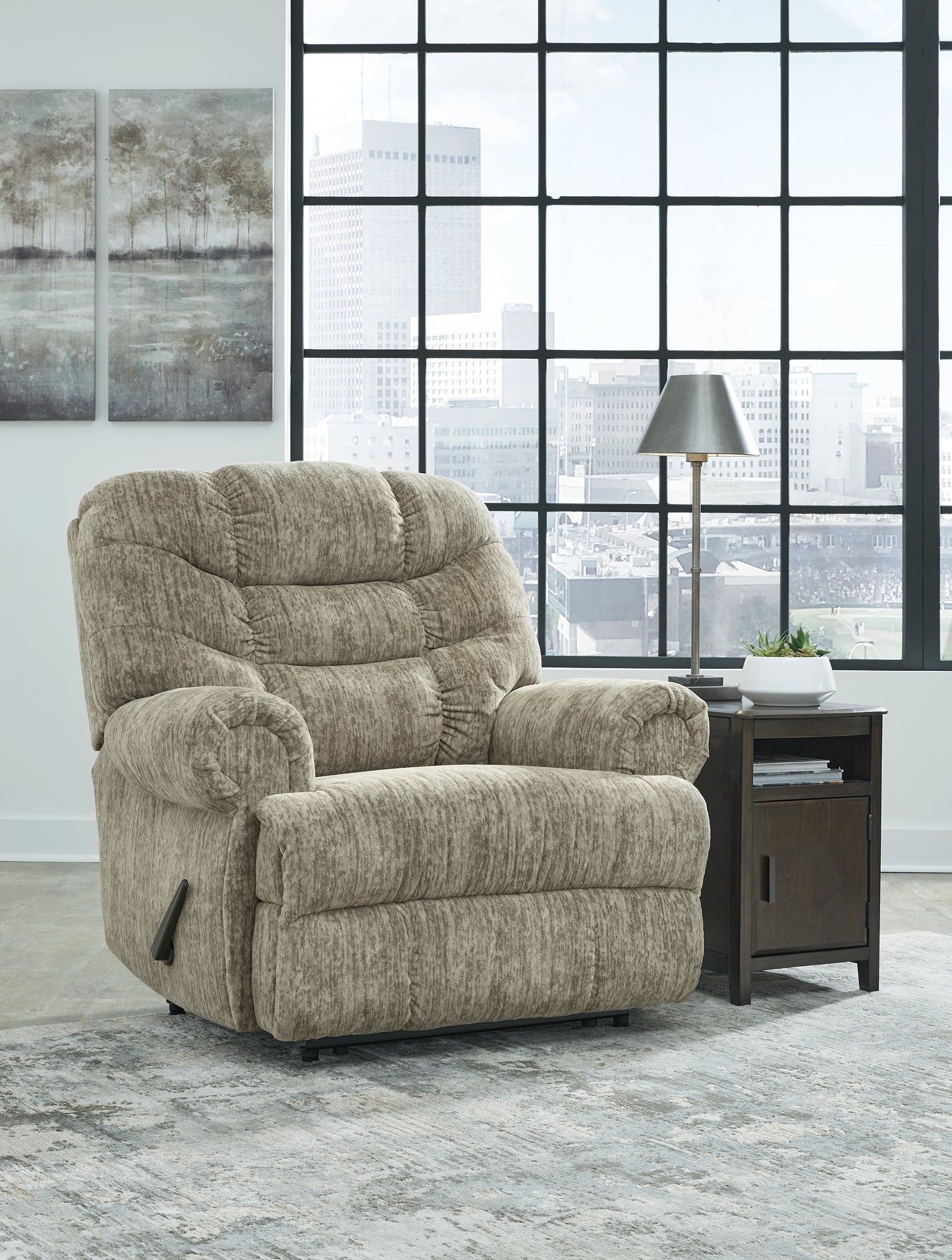 The Furniture Outlets - Ashley Furniture - Movie Man Living Room - Zero Wall Recliner / Taupe - 6380329