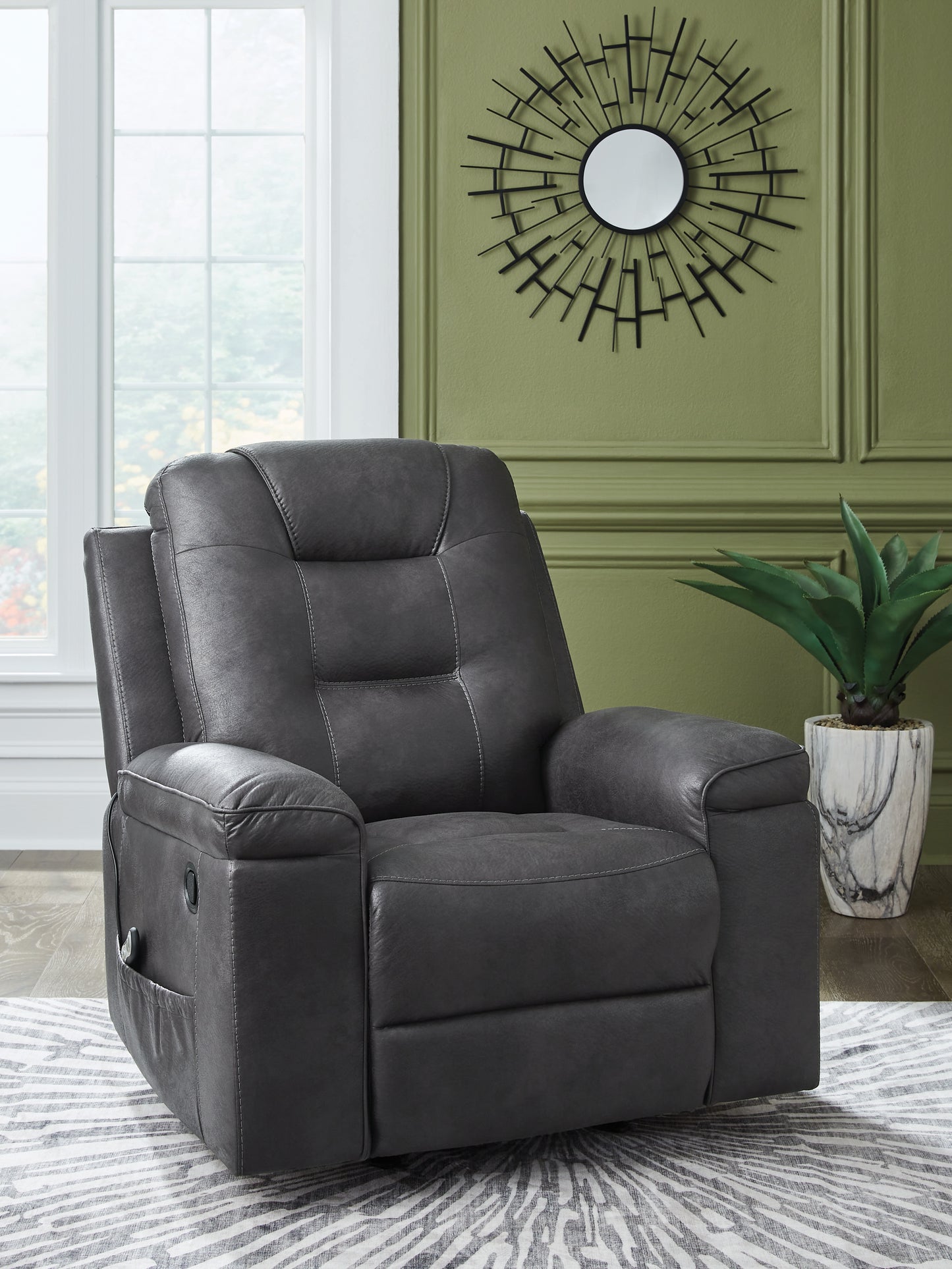 The Furniture Outlets - Ashley Furniture - Stockworth Living Room - Rocker Recliner / Granite - PC6560525
