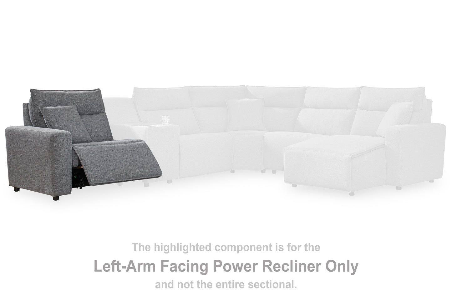 The Furniture Outlets - Ashley Furniture - ModMax II Sectional - LAF Zero Wall Power Recliner / Salt and Pepper - 6590658