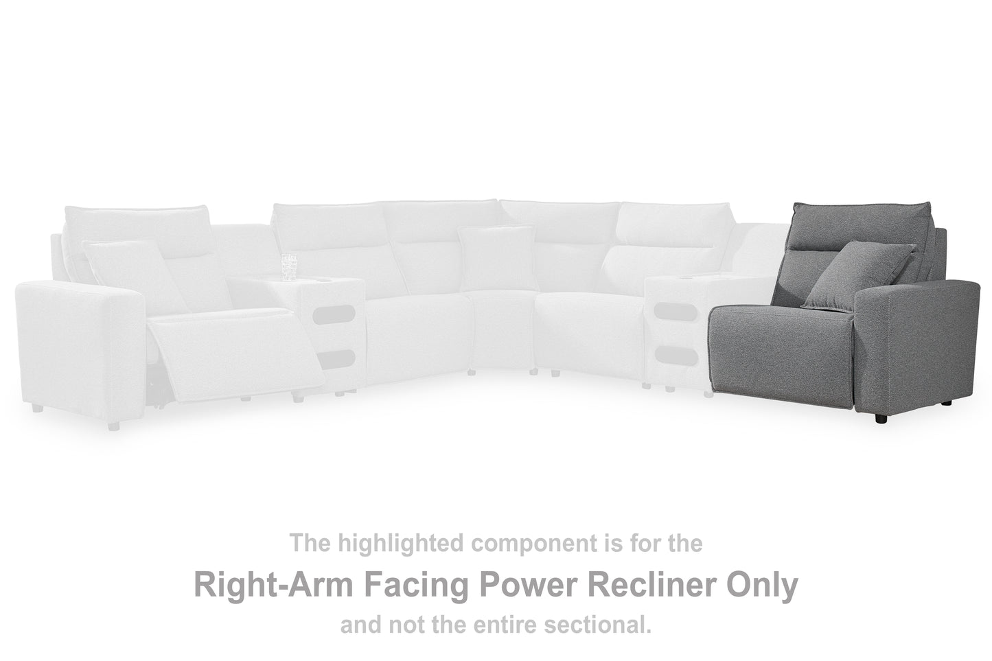 The Furniture Outlets - Ashley Furniture - ModMax II Sectional - RAF Zero Wall Power Recliner / Salt and Pepper - 6590662