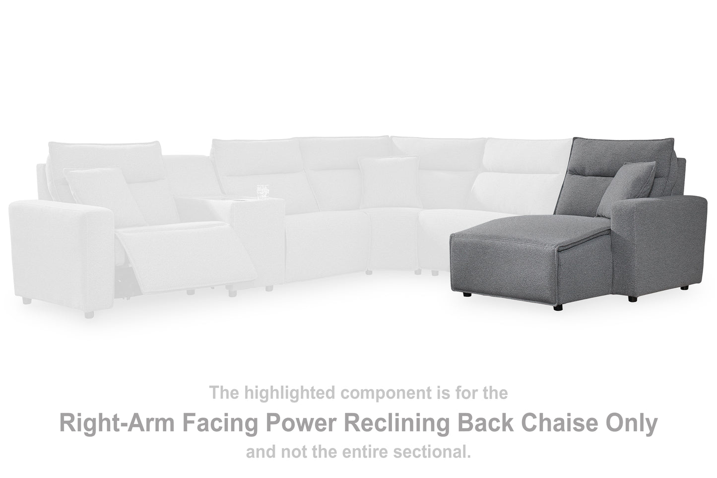 The Furniture Outlets - Ashley Furniture - ModMax II Sectional - RAF Press Back Power Chaise / Salt and Pepper - 6590697