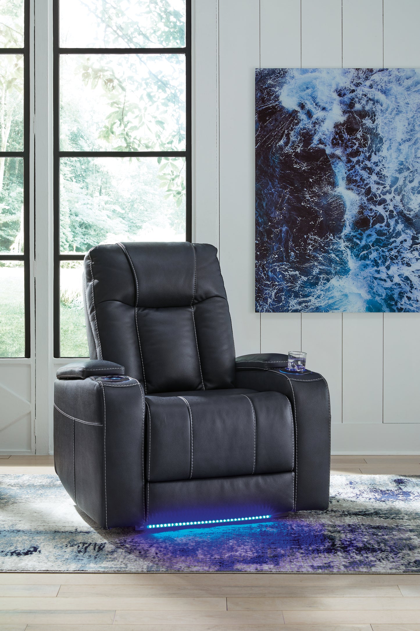 The Furniture Outlets - Ashley Furniture - Feazada Living Room - PWR Recliner/ADJ Headrest / Shadow - 6620513