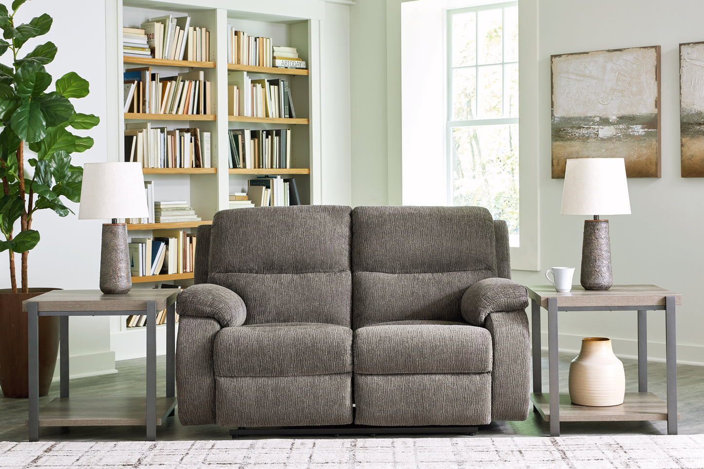 The Furniture Outlets - Ashley Furniture - Scranto Living Room - Reclining Loveseat / Brindle - 6650286