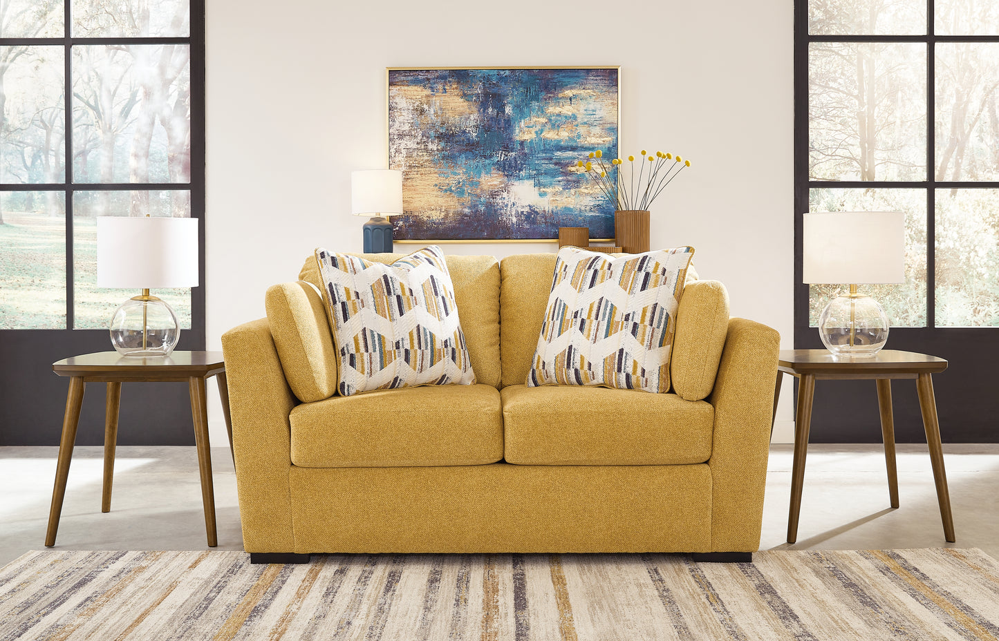 The Furniture Outlets - Ashley Furniture - Keerwick Living Room - Loveseat / Sunflower - 6750635