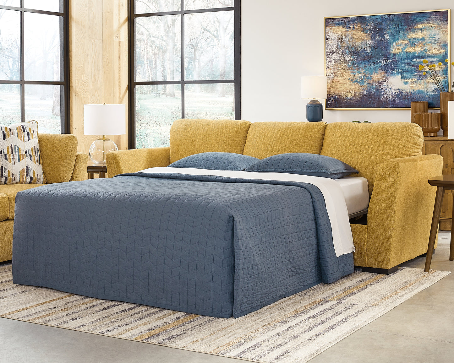 The Furniture Outlets - Ashley Furniture - Keerwick Living Room - Queen Sofa Sleeper / Sunflower - 6750639