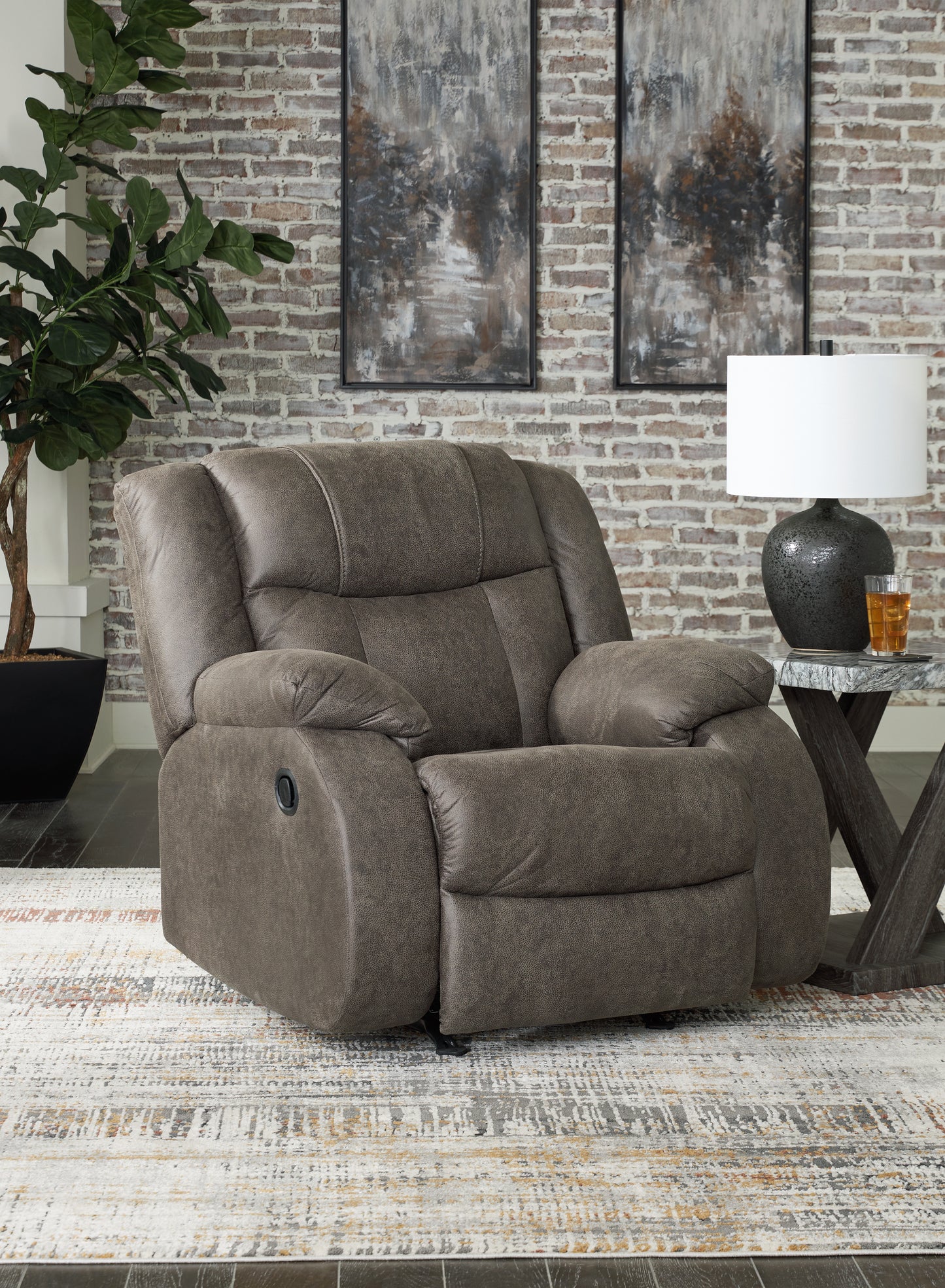 The Furniture Outlets - Ashley Furniture - First Base Living Room - Rocker Recliner / Gunmetal - 6880425