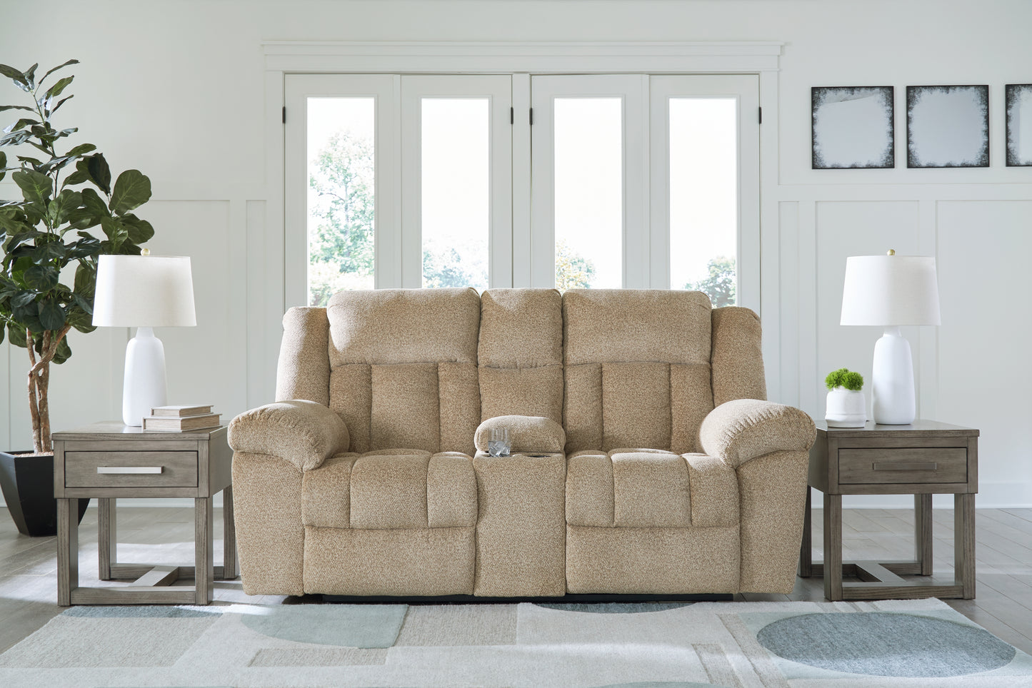 The Furniture Outlets - Ashley Furniture - Tip-Off Living Room - PWR REC Loveseat/CON/ADJ HDRST / Wheat - 6930518