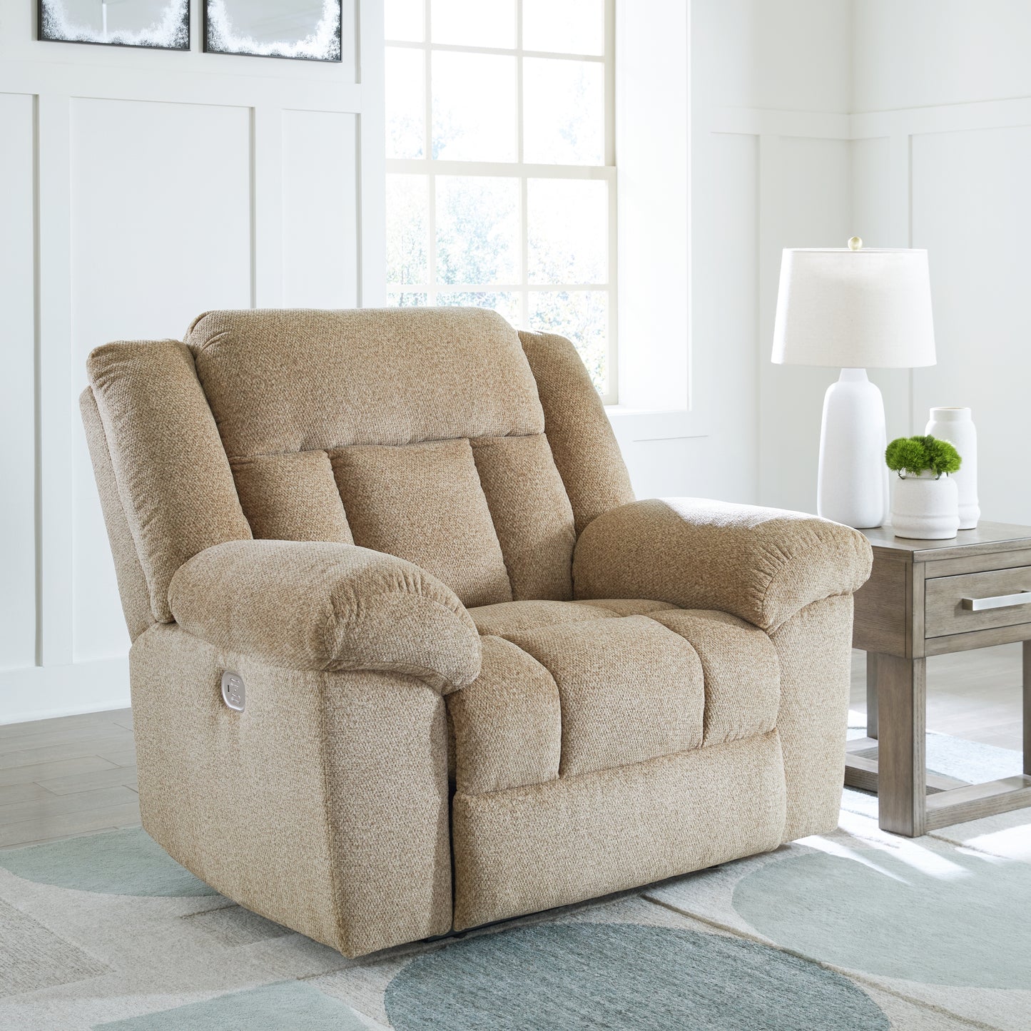 The Furniture Outlets - Ashley Furniture - Tip-Off Living Room - PWR Recliner/ADJ Headrest / Wheat - 6930582