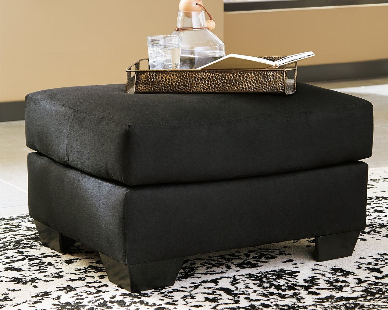 The Furniture Outlets - Ashley Furniture - Darcy Living Room - Ottoman / Black - 7500814