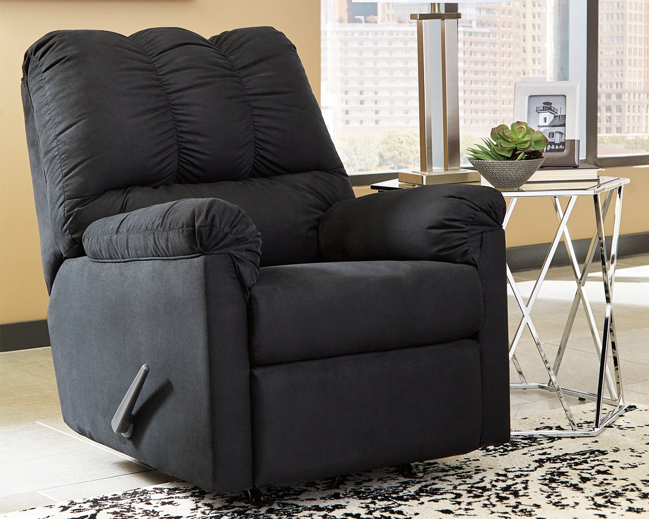 The Furniture Outlets - Ashley Furniture - Darcy Living Room - Rocker Recliner / Black - 7500825