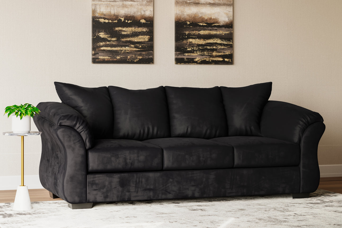 The Furniture Outlets - Ashley Furniture - Darcy Living Room - Sofa / Black - 7500838
