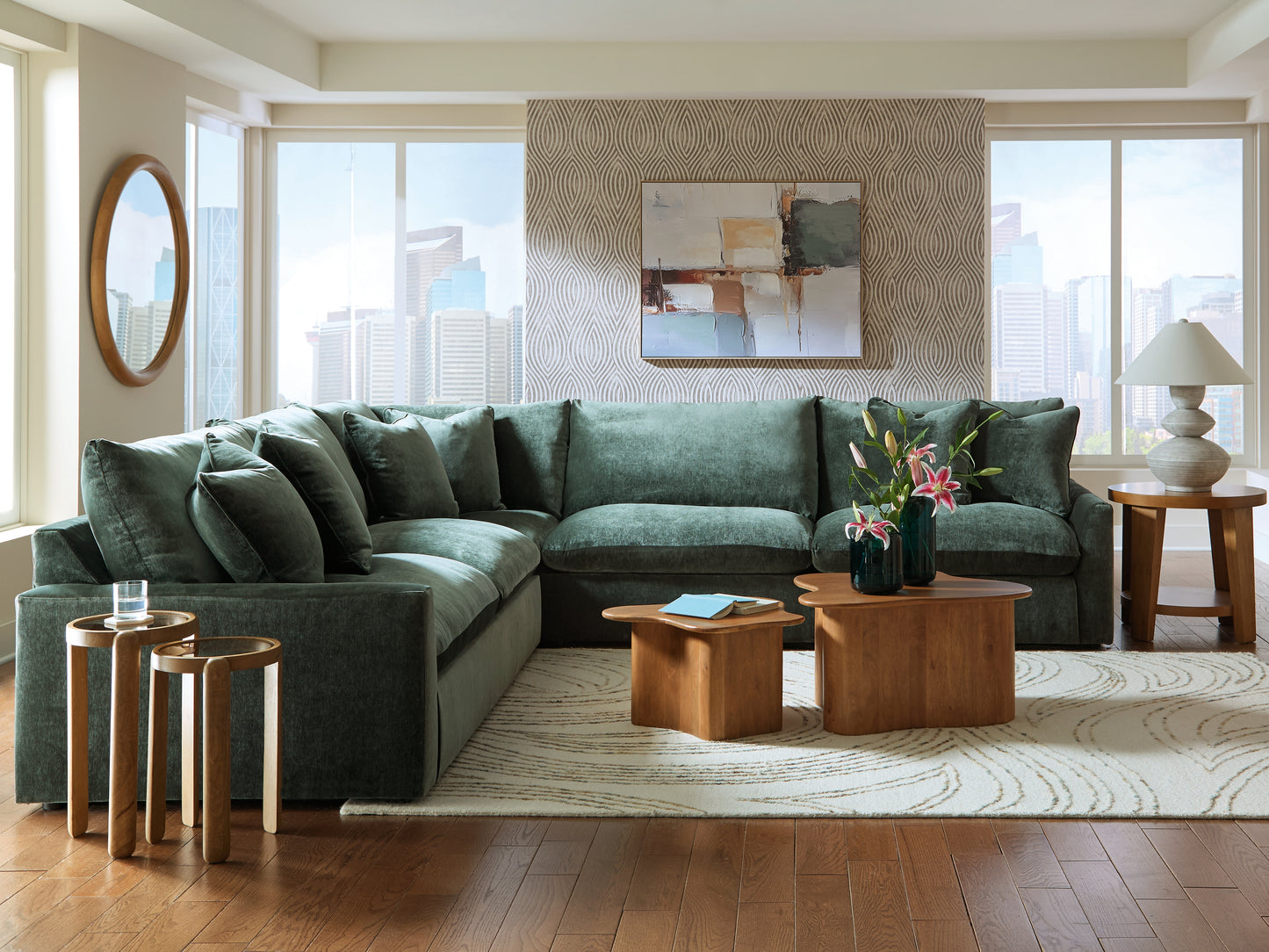 The Furniture Outlets - Ashley Furniture - Carriage View Sectional - LAF 3-Piece Sectional / Jade - 78001S1