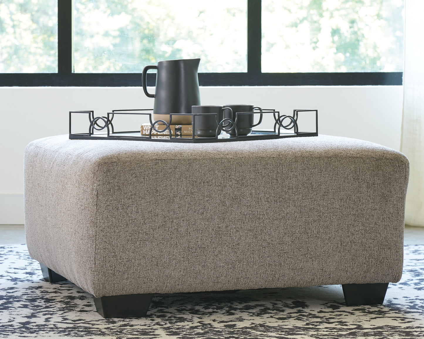 The Furniture Outlets - Ashley Furniture - Ballinasloe Living Room - Oversized Accent Ottoman / Platinum - 8070208