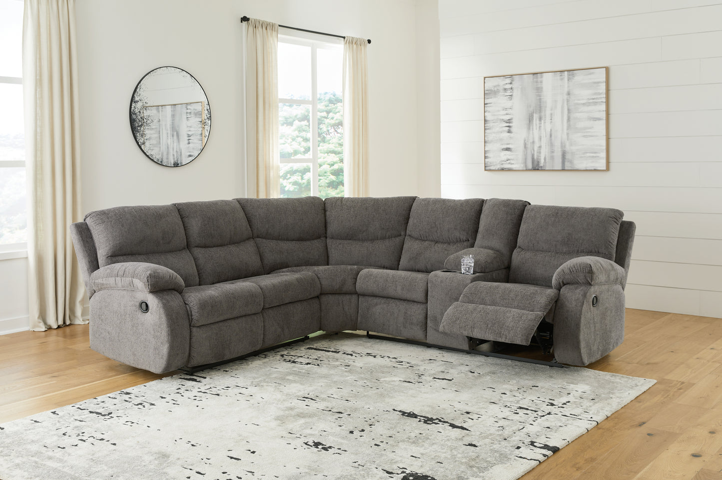The Furniture Outlets - Ashley Furniture - Museum Sectional - 2-Piece Reclining Sectional / Pewter - 81807S1