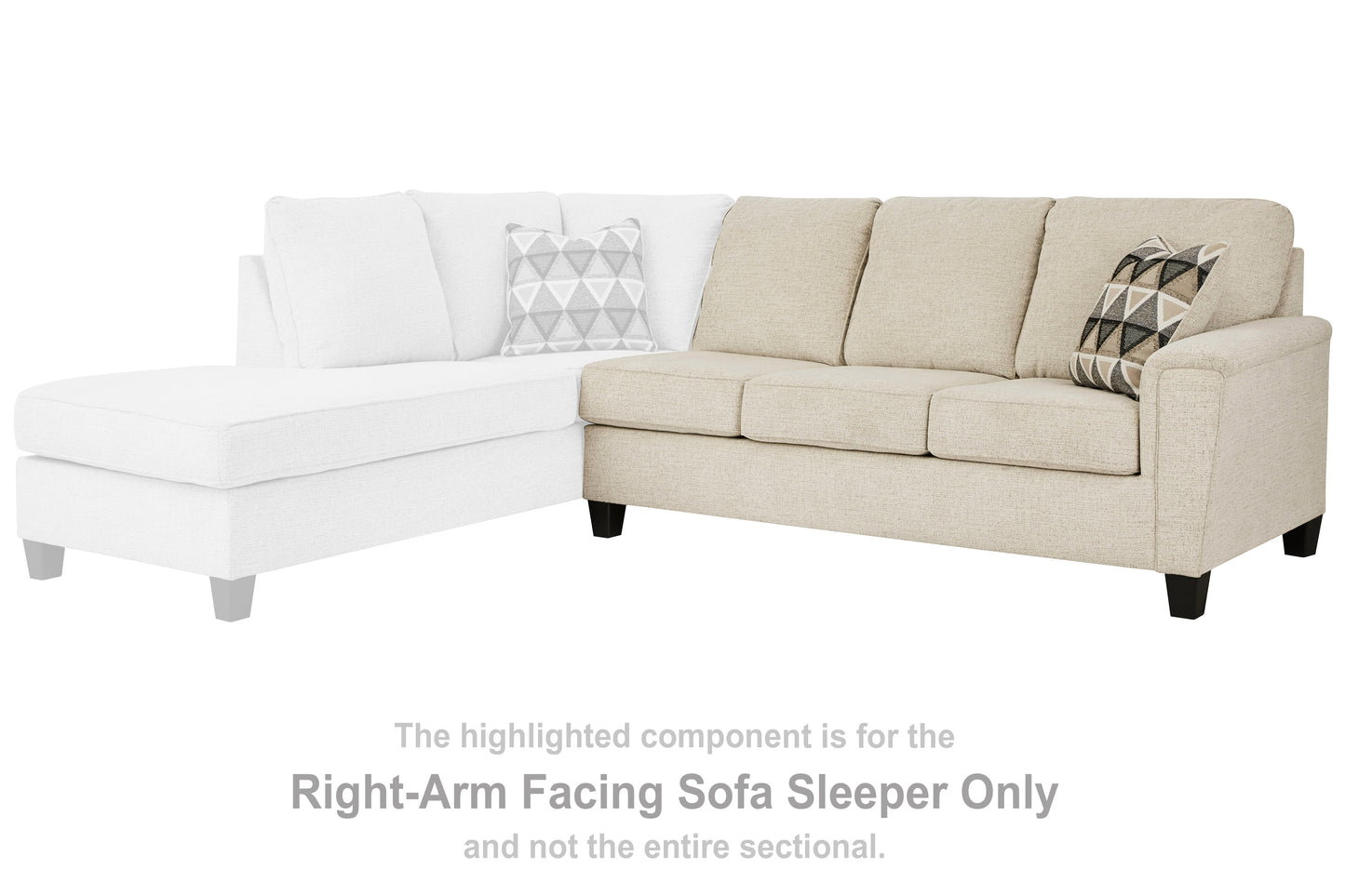 The Furniture Outlets - Ashley Furniture - Abinger Sectional - RAF Sofa Sleeper / Natural - 8390470