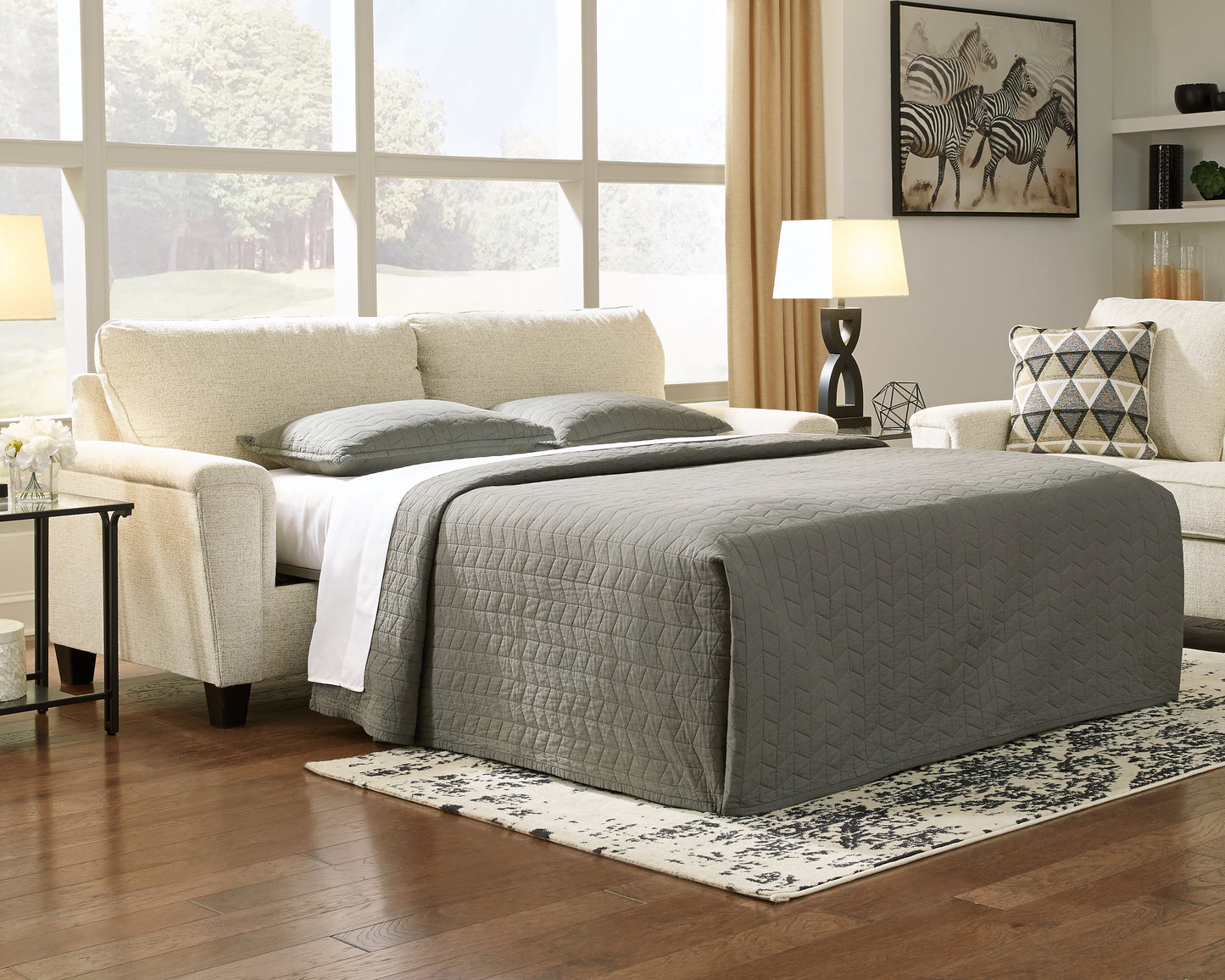 The Furniture Outlets - Ashley Furniture - Abinger Living Room - Queen Sofa Sleeper / Natural - 8390439