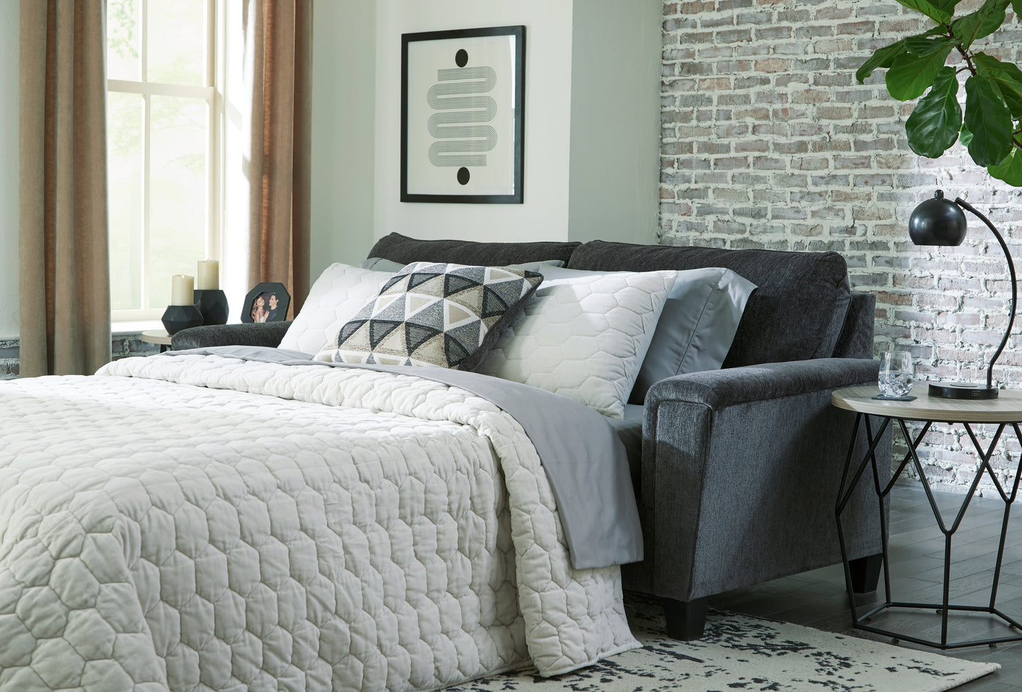 The Furniture Outlets - Ashley Furniture - Abinger Living Room - Queen Sofa Sleeper / Smoke - 8390539