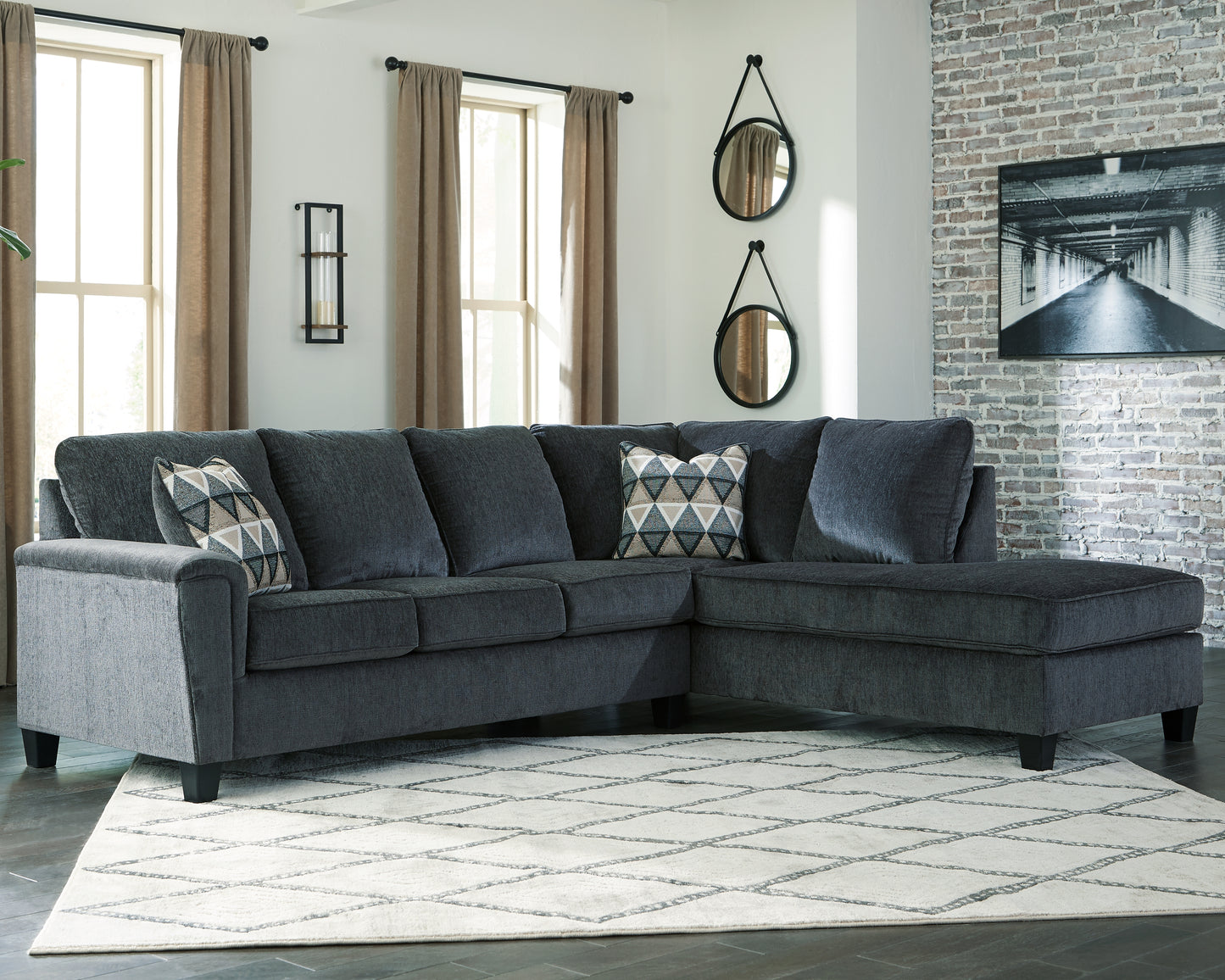 The Furniture Outlets - Ashley Furniture - Abinger Sectional - LAF 2-Piece Sectional with Chaise / Smoke - 83905S2