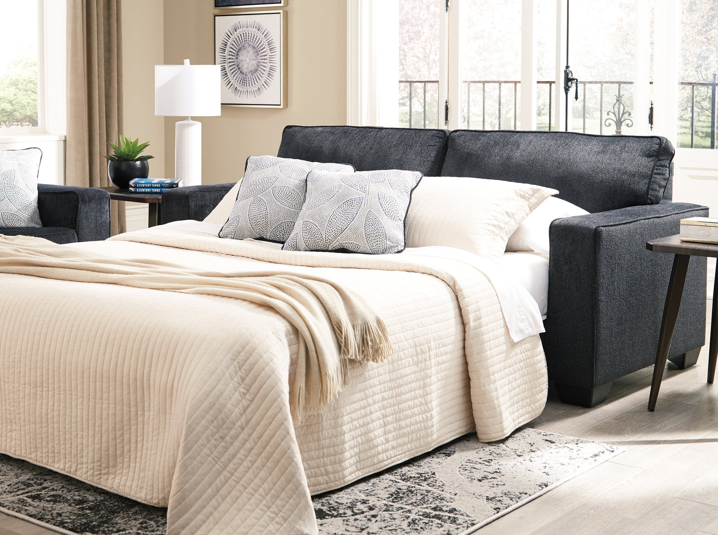 The Furniture Outlets - Ashley Furniture - Altari Living Room - Queen Sofa Sleeper / Slate - 8721339