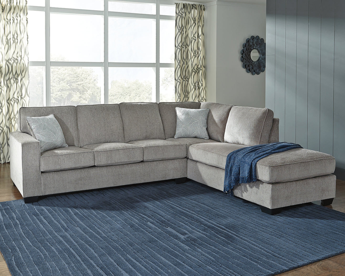 The Furniture Outlets - Ashley Furniture - Altari Sectional - LAF 2-Piece Sectional with Chaise / Alloy - 87214S2