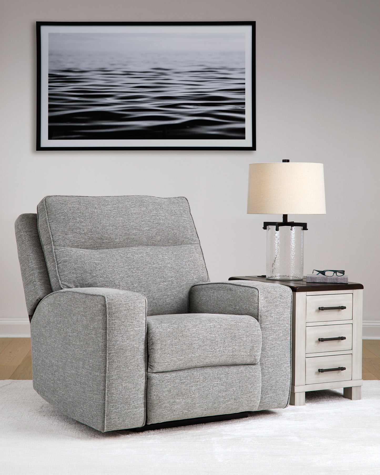 The Furniture Outlets - Ashley Furniture - Biscoe Living Room - PWR Recliner/ADJ Headrest / Pewter - 9050313