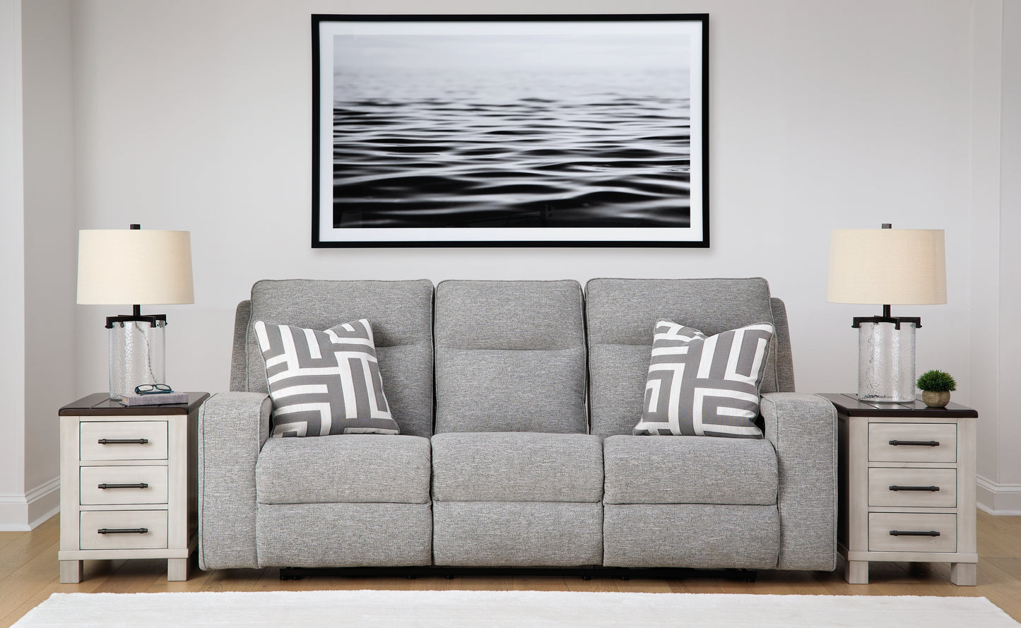 The Furniture Outlets - Ashley Furniture - Biscoe Living Room - PWR REC Sofa with ADJ Headrest / Pewter - 9050315