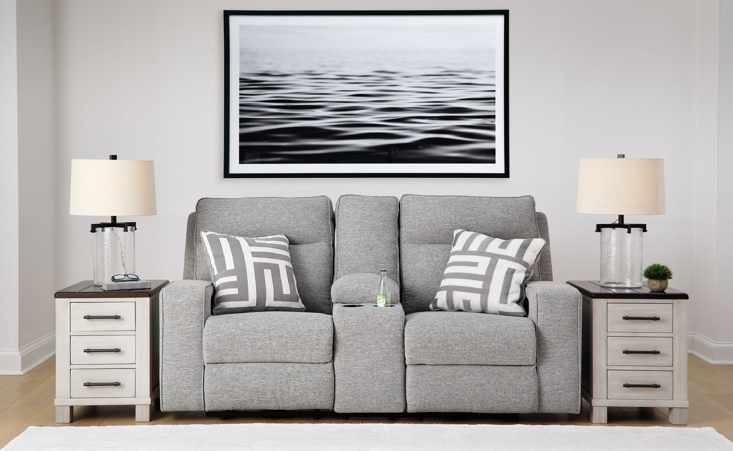 The Furniture Outlets - Ashley Furniture - Biscoe Living Room - PWR Recliner/ADJ Headrest / Pewter - 9050313