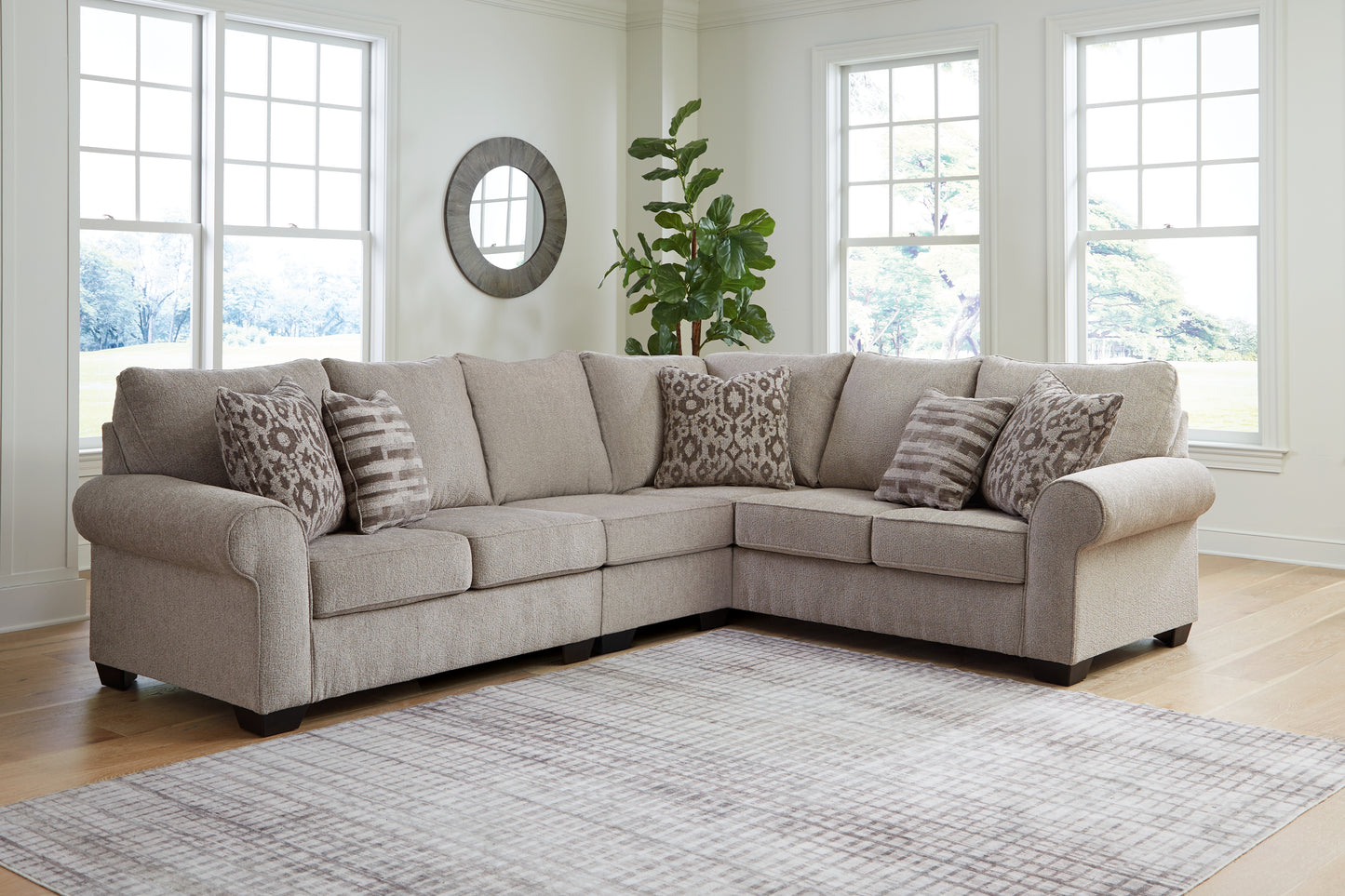 The Furniture Outlets - Ashley Furniture - Claireah Sectional - RAF 3-Piece Sectional / Umber - 90603S4