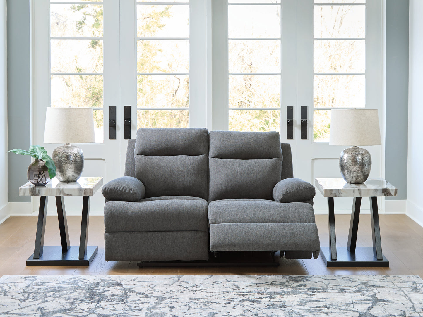 The Furniture Outlets - Ashley Furniture - Side-Swipe Living Room - Reclining Loveseat / Charcoal - PC9140686