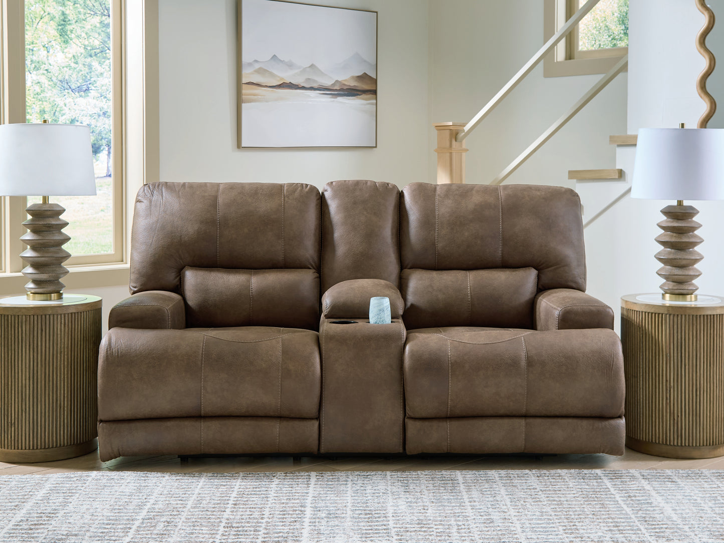 The Furniture Outlets - Ashley Furniture - Beckley Place Living Room - PWR Recliner/ADJ Headrest / Earth - PC9180282