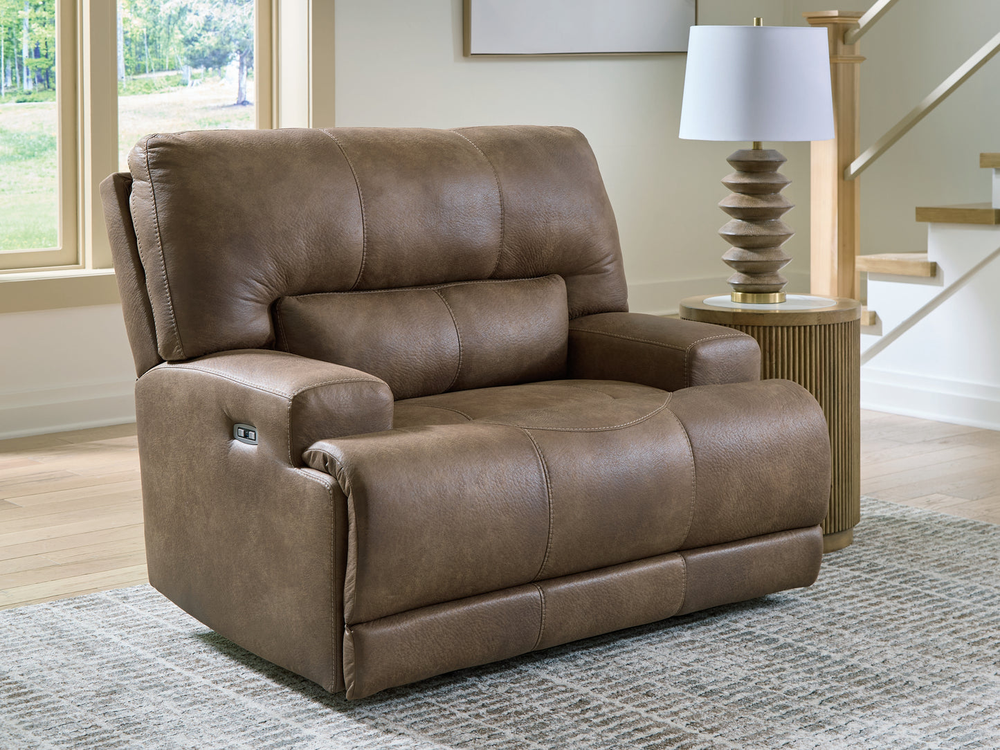 The Furniture Outlets - Ashley Furniture - Beckley Place Living Room - PWR Recliner/ADJ Headrest / Earth - PC9180282