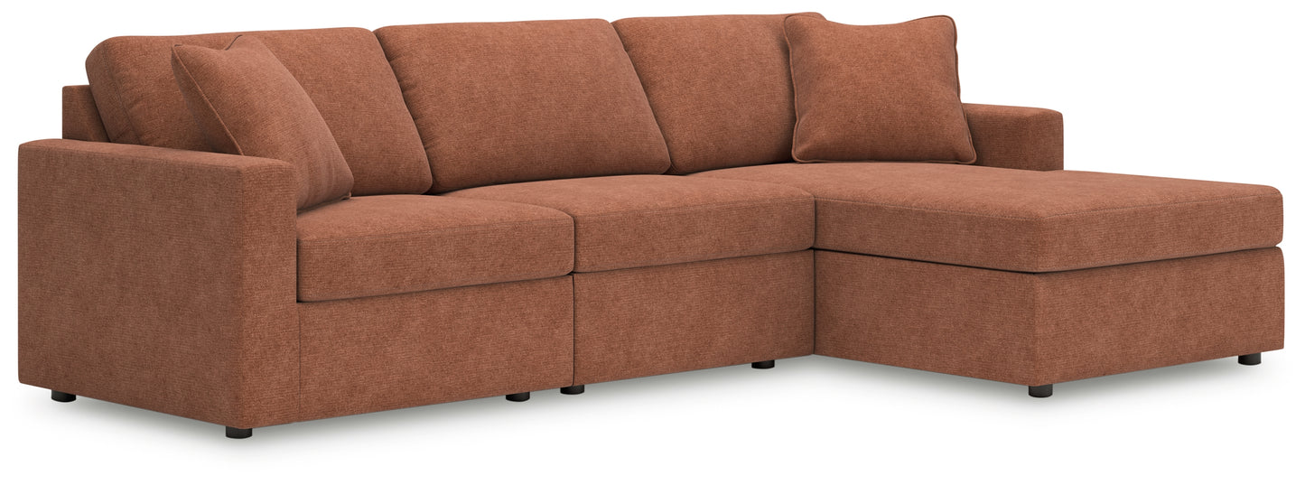 The Furniture Outlets - Ashley Furniture - Modmax Sectional - RAF 3-Piece Sectional with Chaise / Spice - 92102S18
