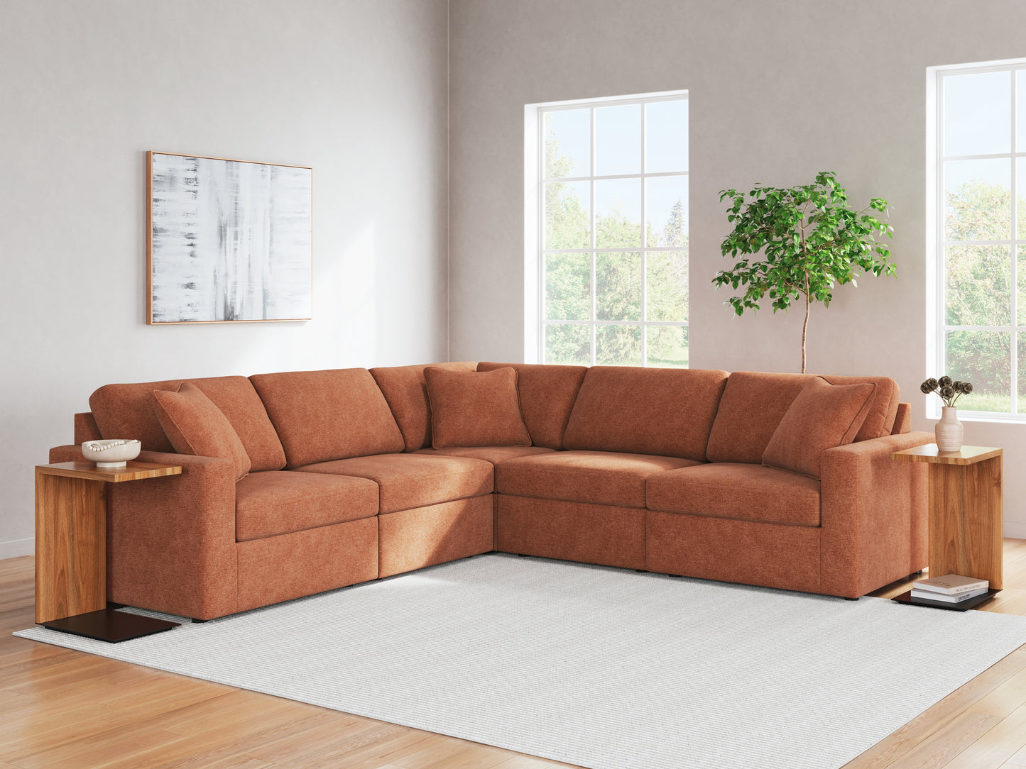 The Furniture Outlets - Ashley Furniture - Modmax Sectional - RAF 5-Piece Sectional / Spice - 92102S6