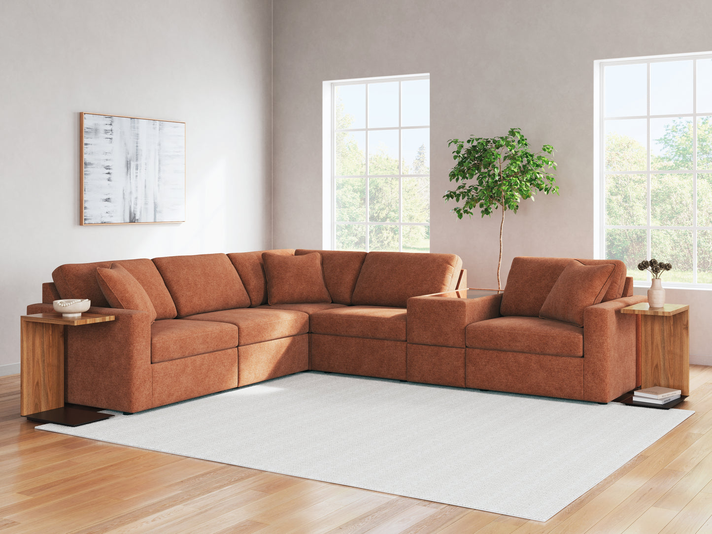 The Furniture Outlets - Ashley Furniture - Modmax Sectional - RAF 6-Piece Sectional / Spice - 92102S7