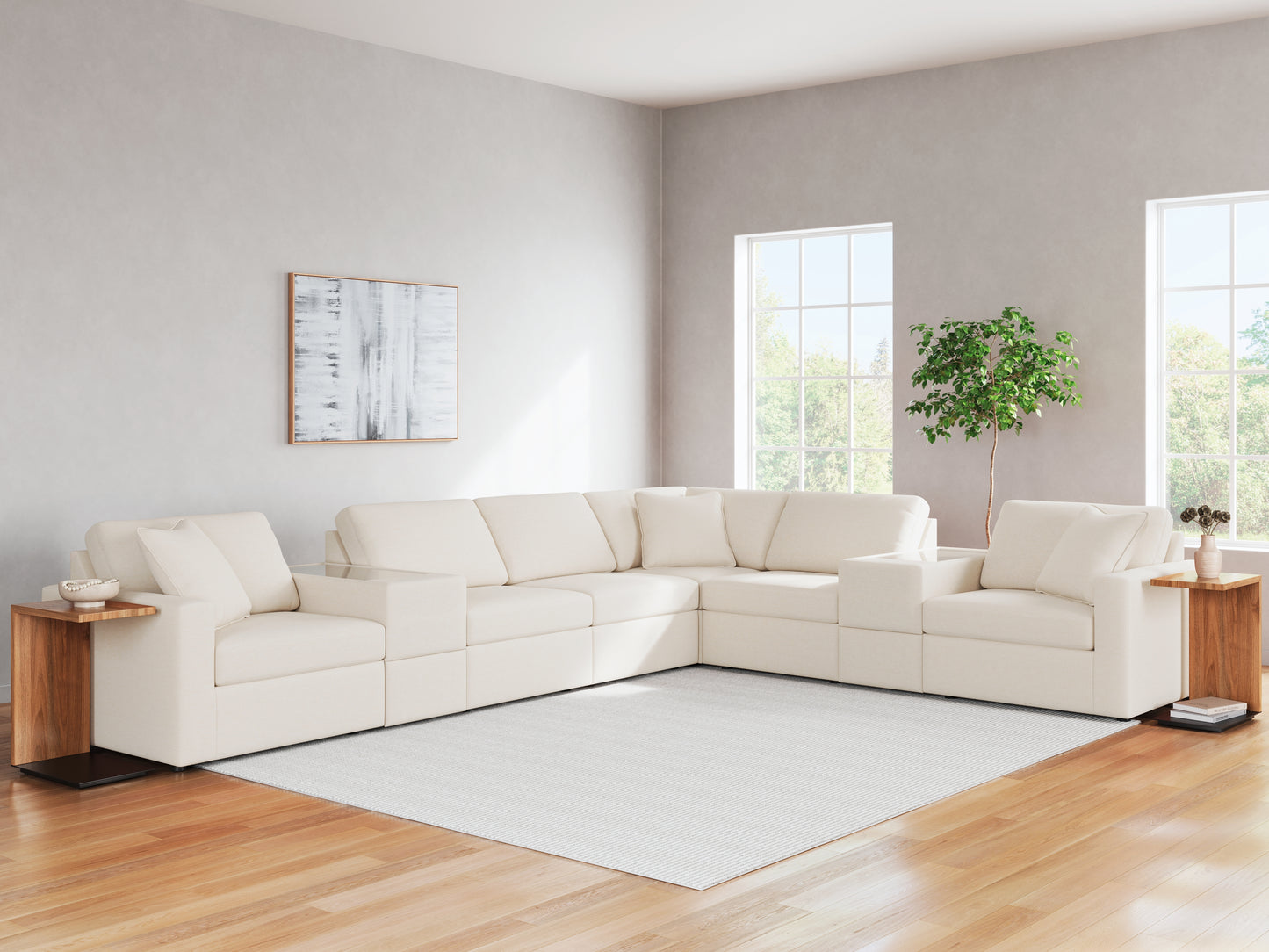 The Furniture Outlets - Ashley Furniture - Modmax Sectional - RAF 8-Piece Sectional / Oyster - 92103S11